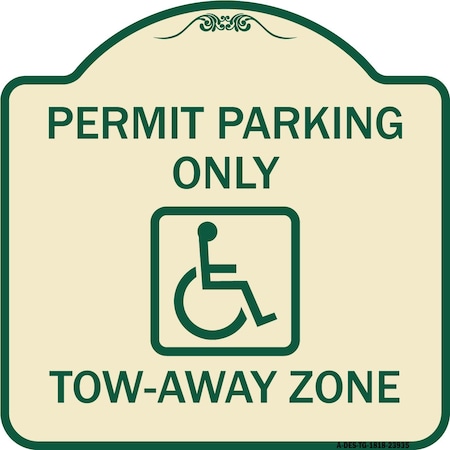 Signmission Georgia ADA Handicapped Parking Accessible Permit Parking Only Tow-Away Zone with Sym, TG-1818-23935 A-DES-TG-1818-23935